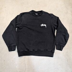 Stussy Ocular Crewneck Sweatshirt Mens S Black Long Sleeve